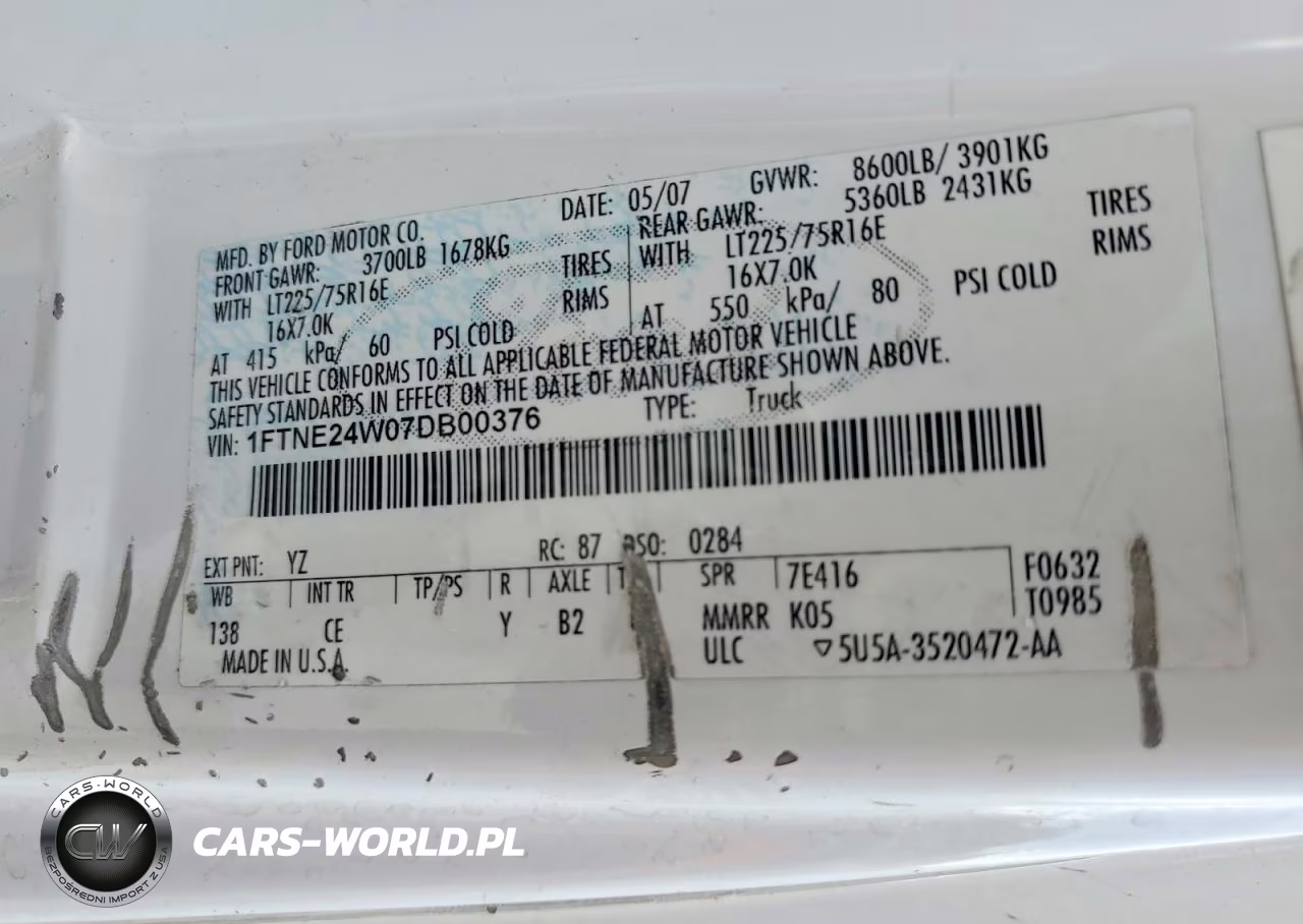 2007 Ford E250 Delivery Van VIN:1FTNE24W07DB00376 - 12