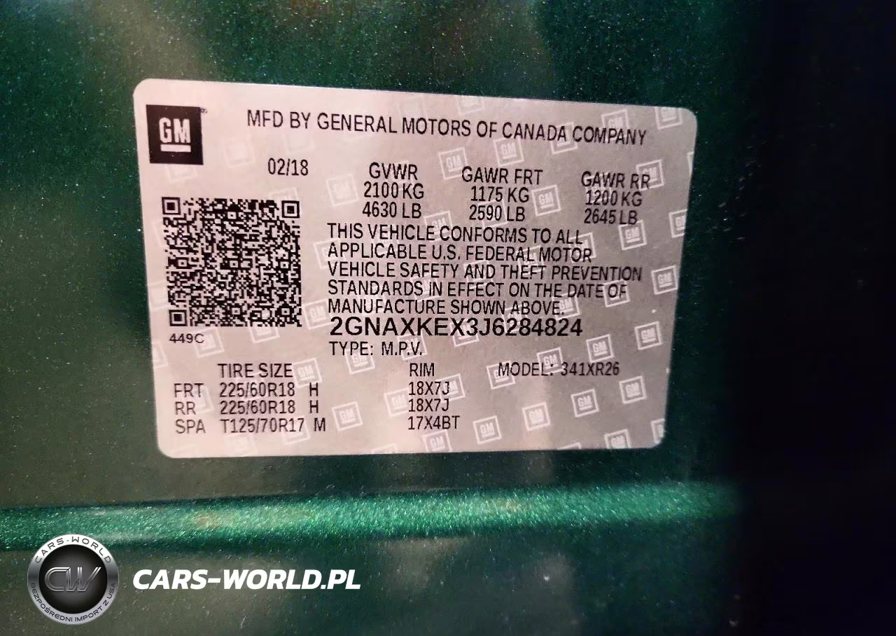 2018 Chevrolet Equinox Lt VIN:2GNAXKEX3J6284824 - 13