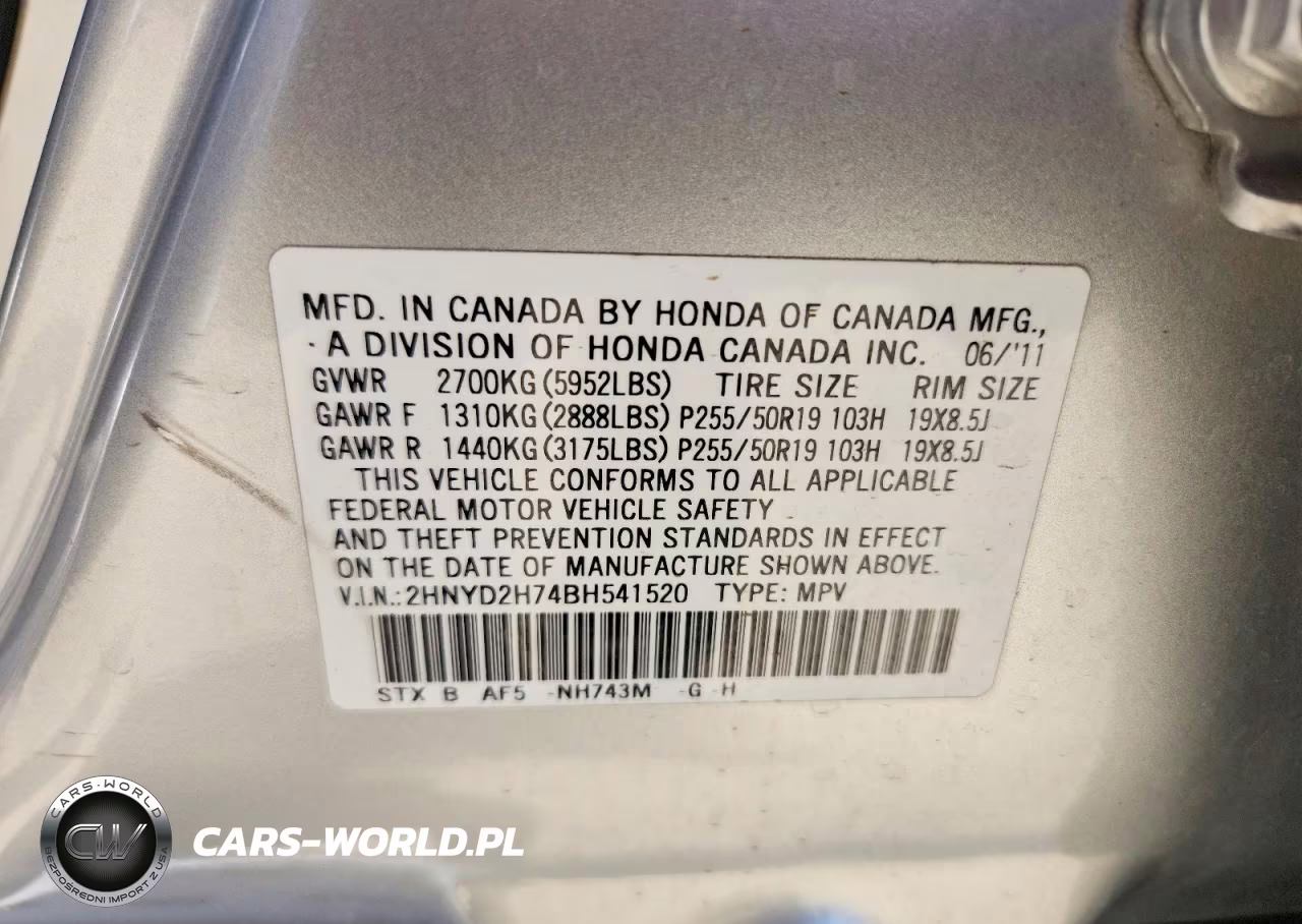 2011 Acura Mdx Advance VIN:2HNYD2H74BH541520 - 12