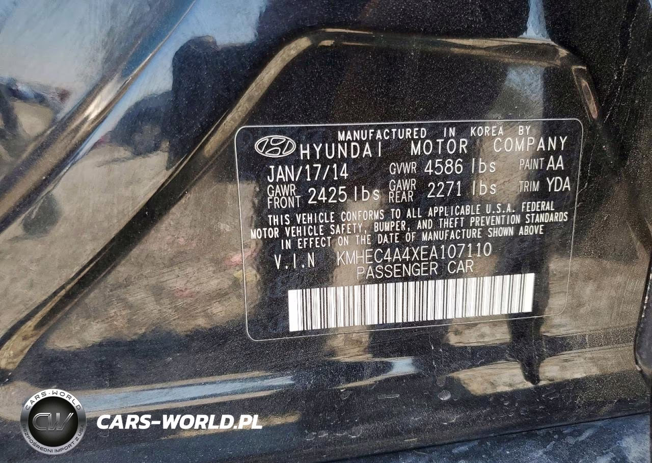 2014 Hyundai Sonata Hybrid VIN:KMHEC4A4XEA107110 - 13