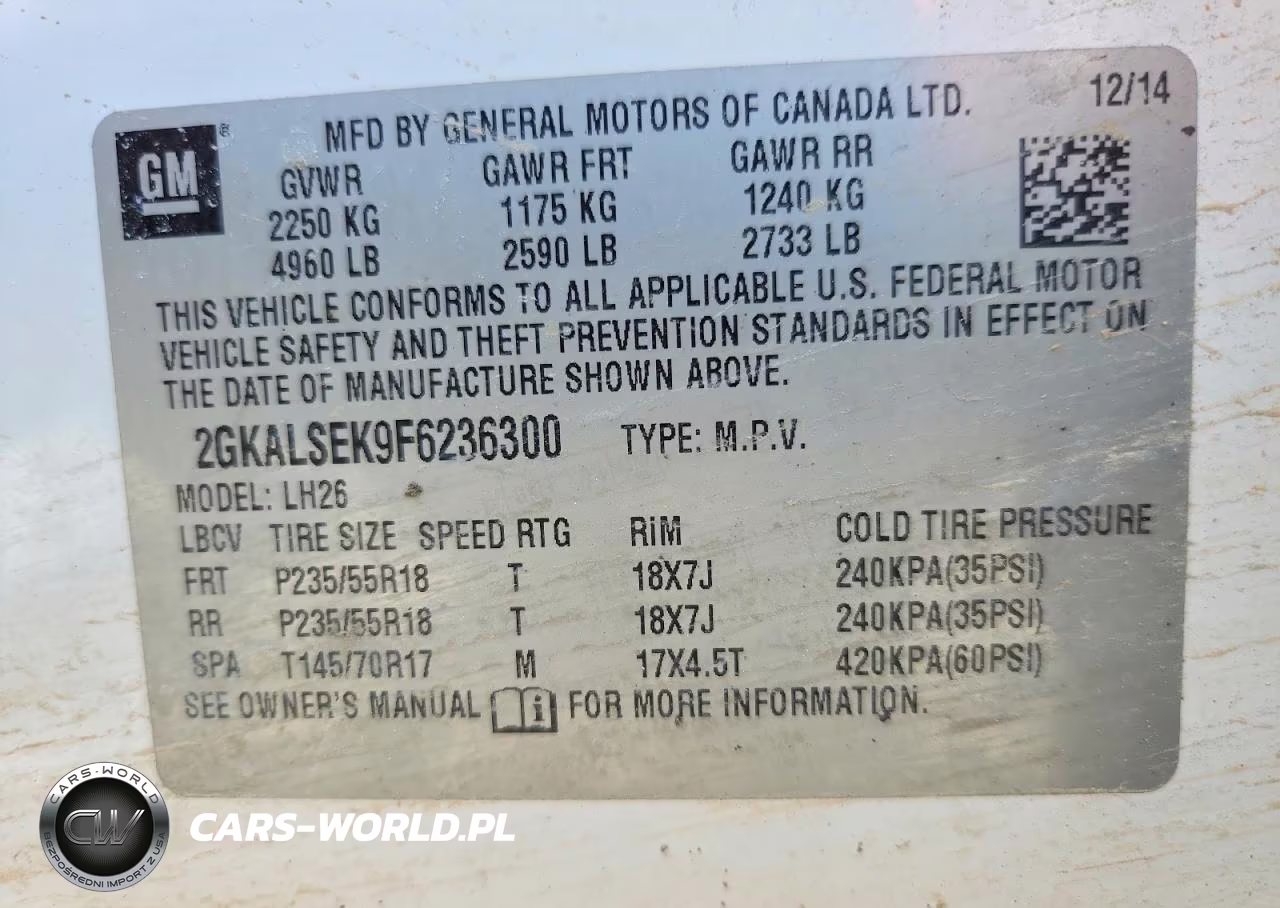 2015 GMC Terrain Slt VIN:2GKALSEK9F6236300 - 12