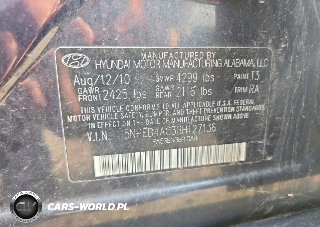 2011 Hyundai Sonata Gls VIN:5NPEB4AC3BH127136 - 12
