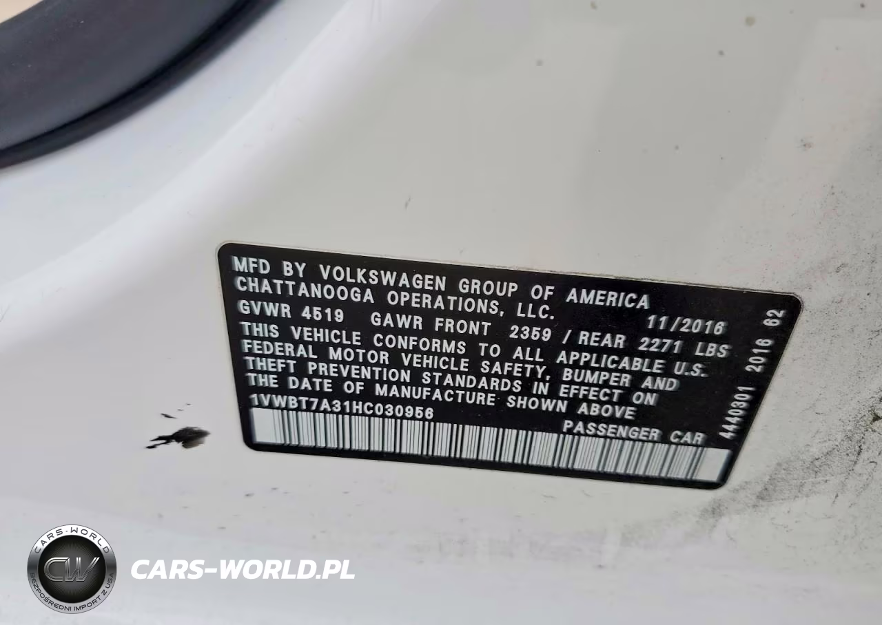 2017 Volkswagen Passat Se VIN:1VWBT7A31HC030956 - 12