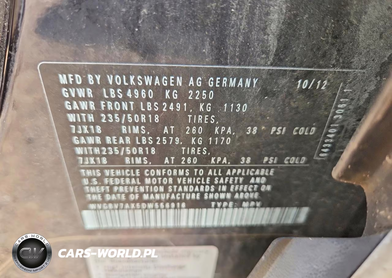 2013 Volkswagen Tiguan S VIN:WVGBV7AX5DW556916 - 13