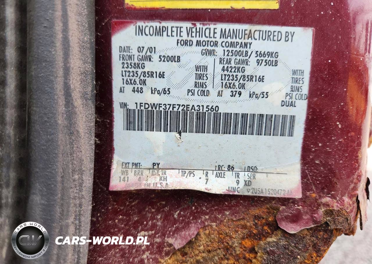 2002 Ford F350 Super Duty VIN:1FDWF37F72EA31560 - 13