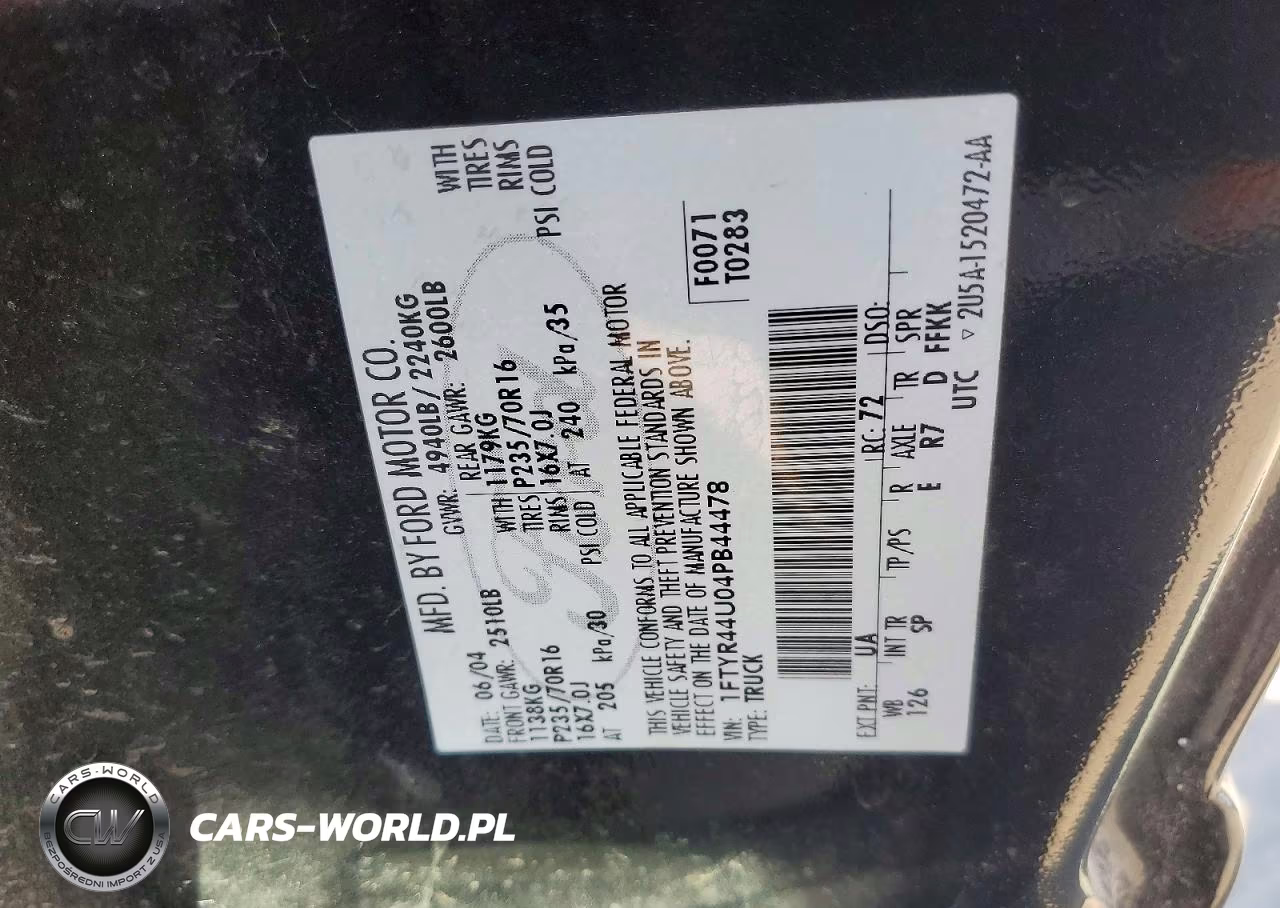 2004 Ford Ranger Super Cab VIN:1FTYR44U04PB44478 - 12