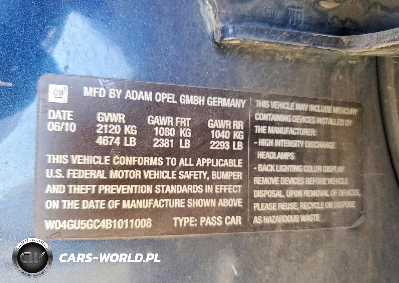 2011 Buick Regal Cxl VIN:W04GU5GC4B1011008 - 12