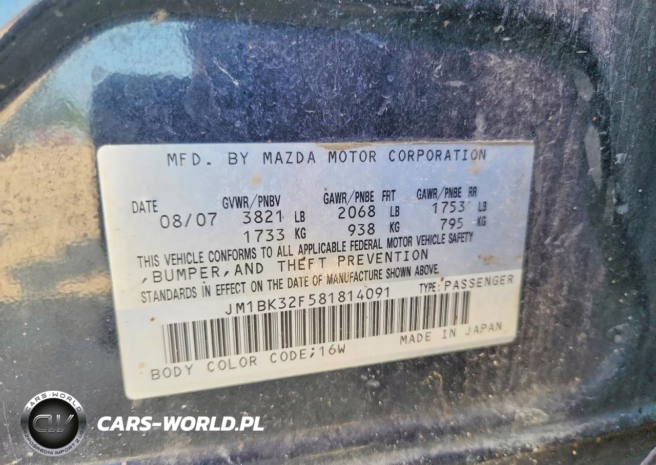 2008 Mazda 3 I VIN:JM1BK32F581814091 - 12