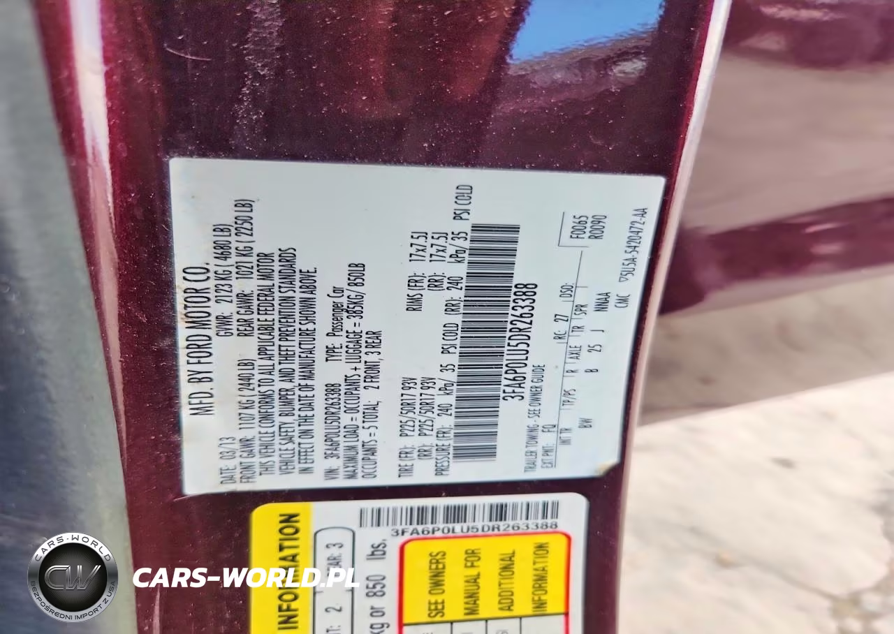 2013 Ford Fusion Se Hybrid VIN:3FA6P0LU5DR263388 - 13