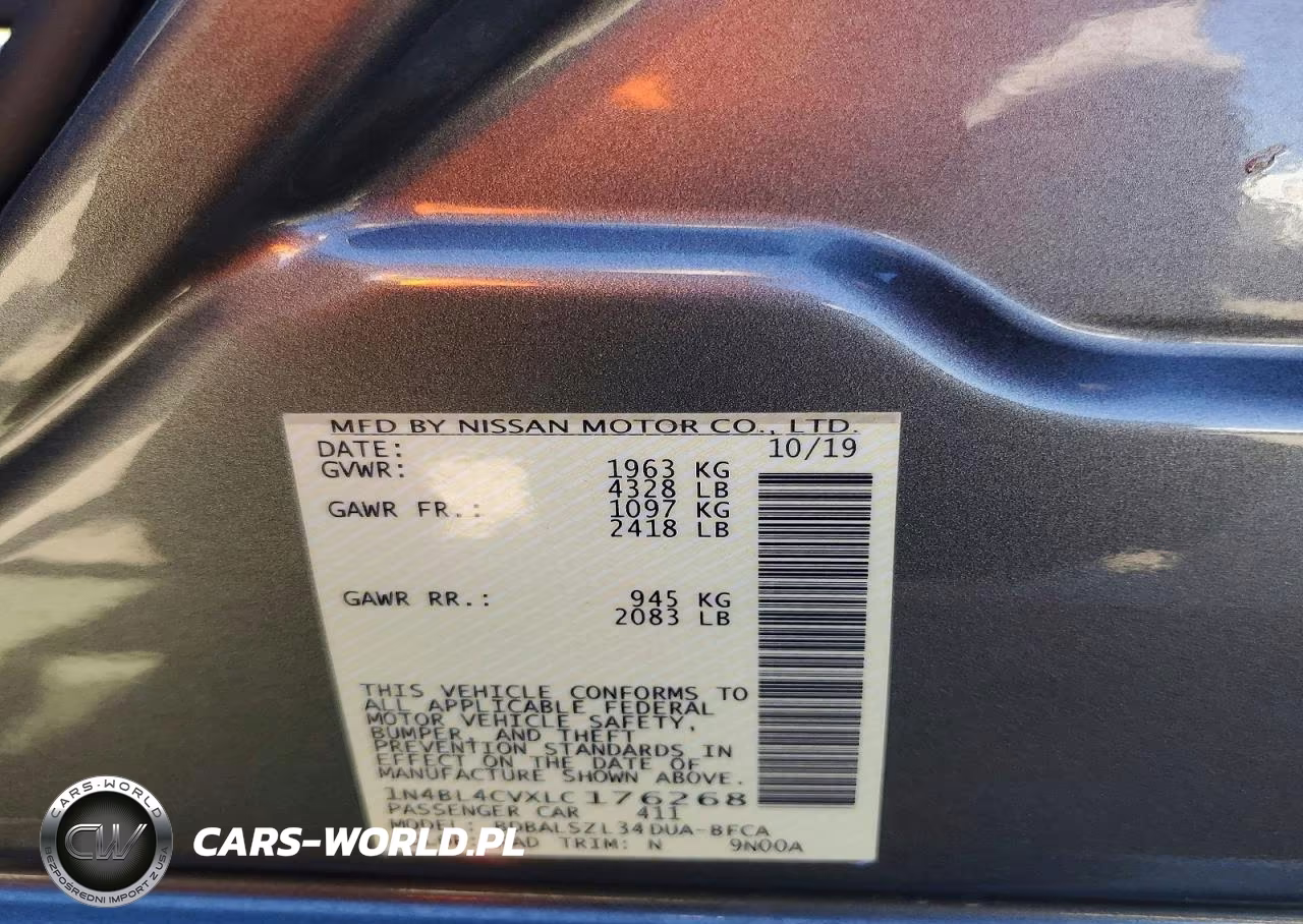 2020 Nissan Altima VIN:1N4BL4CVXLC176268 - 12