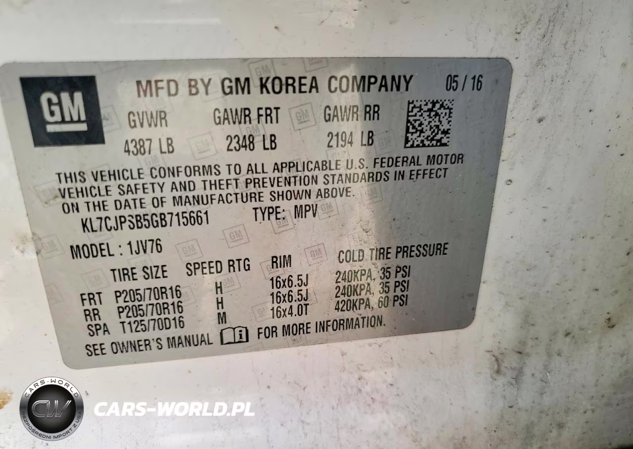 2016 Chevrolet Trax 1Lt VIN:KL7CJPSB5GB715661 - 13