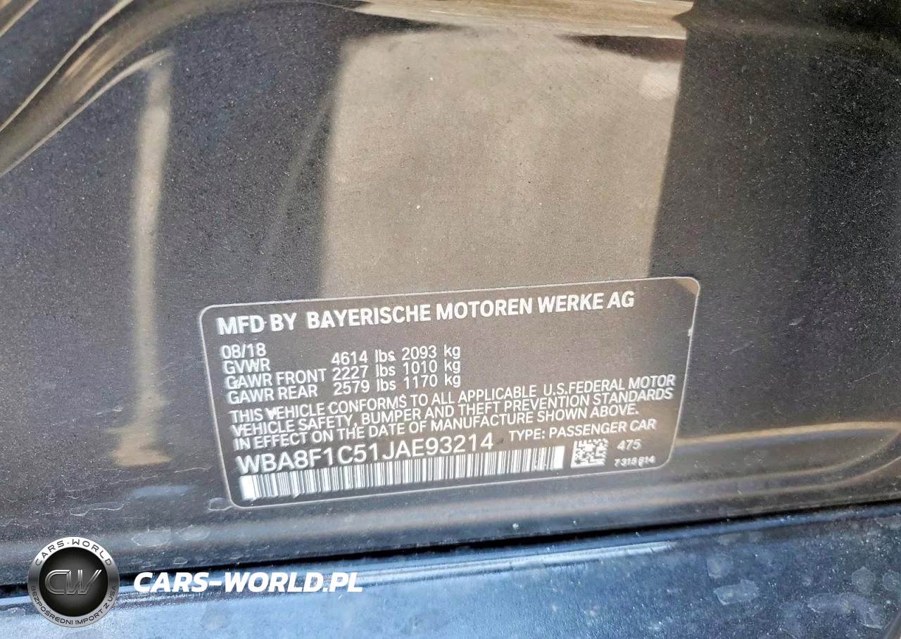 2018 BMW 328 D xDrive VIN:WBA8F1C51JAE93214 - 12