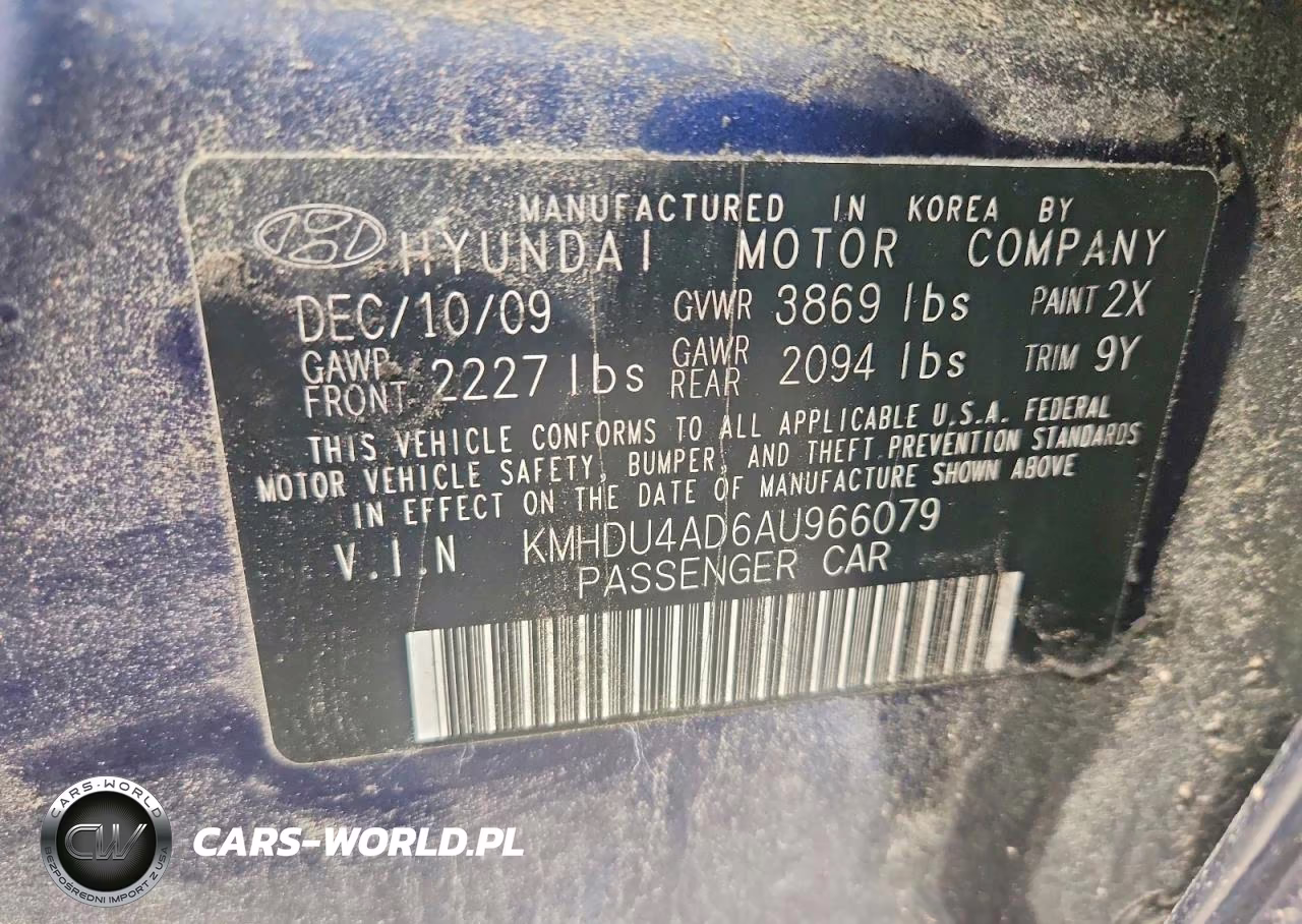 2010 Hyundai Elantra Gls VIN:KMHDU4AD6AU966079 - 12