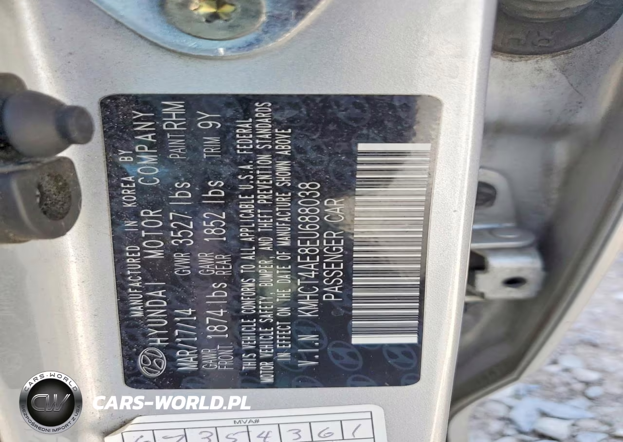 2014 Hyundai Accent Gls VIN:KMHCT4AE8EU688038 - 12
