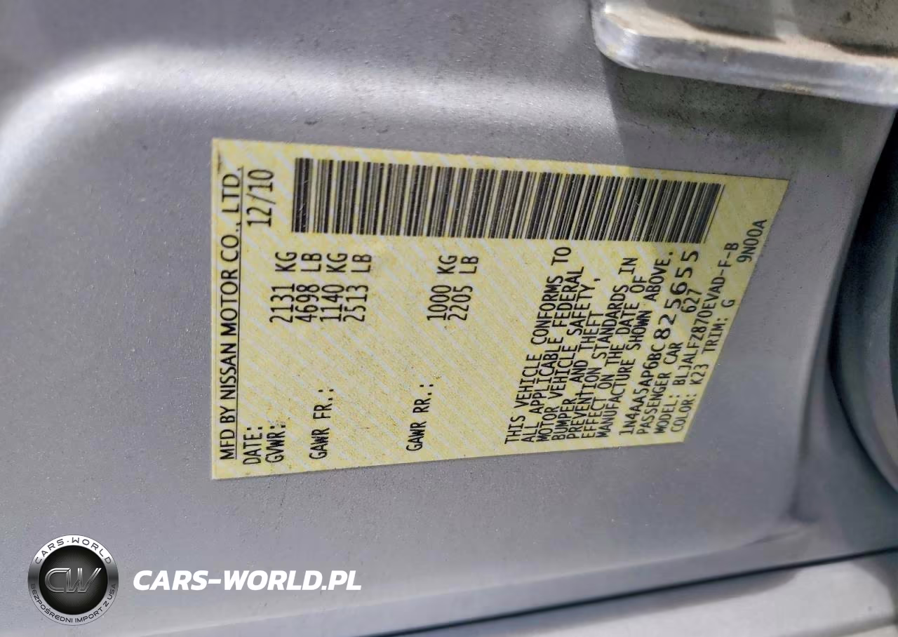 2011 Nissan Maxima 3.5 S VIN:1N4AA5AP6BC825655 - 12