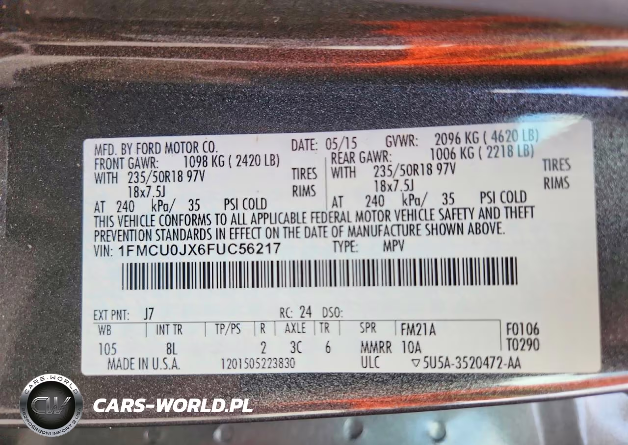 2015 Ford Escape Titanium VIN:1FMCU0JX6FUC56217 - 13