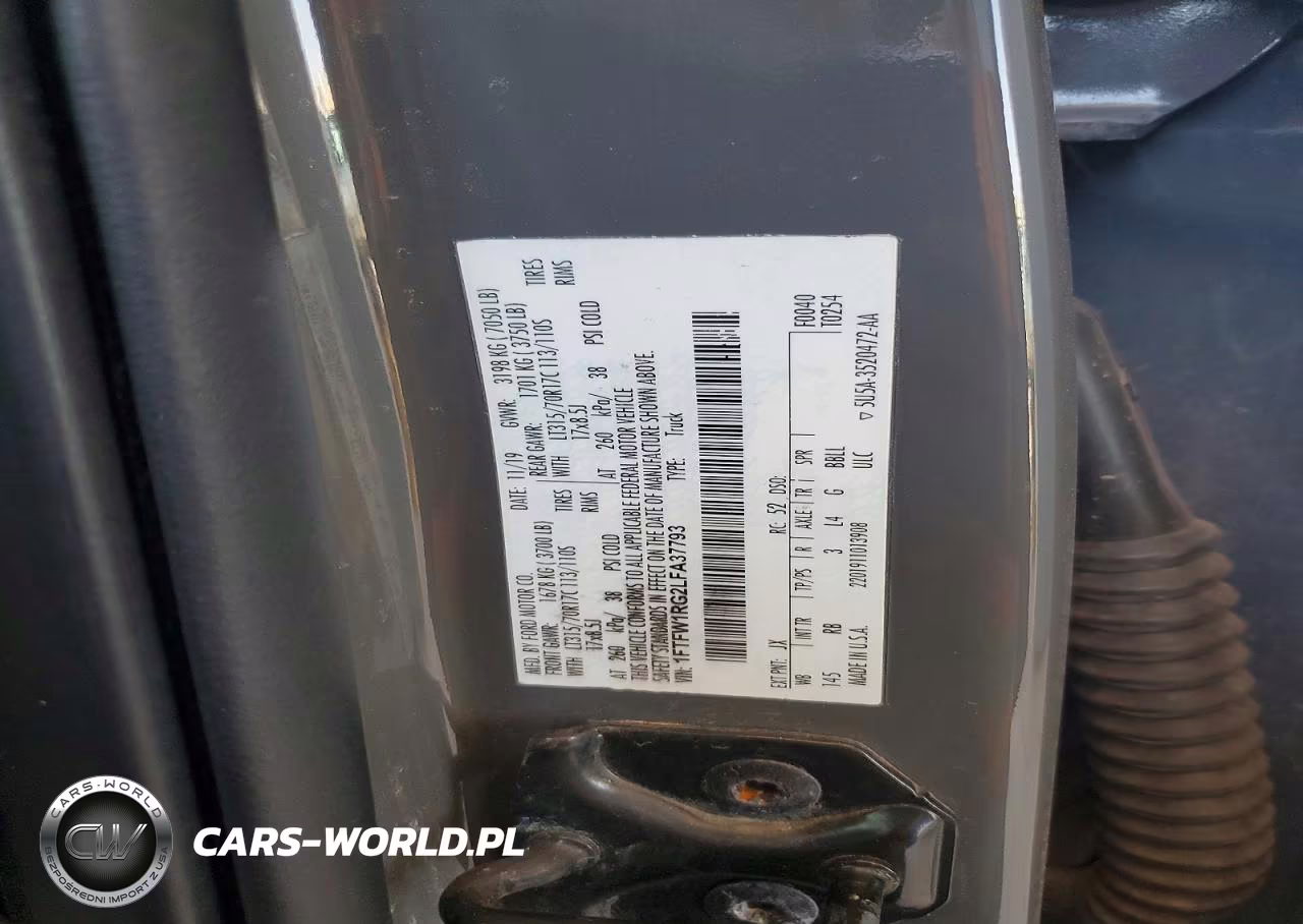 2020 Ford F150 Raptor VIN:1FTFW1RG2LFA37793 - 12