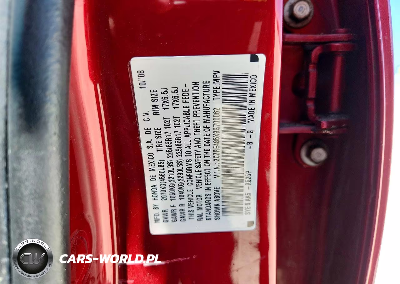 2009 Honda Cr-V Ex VIN:3CZRE485X9G700062 - 12