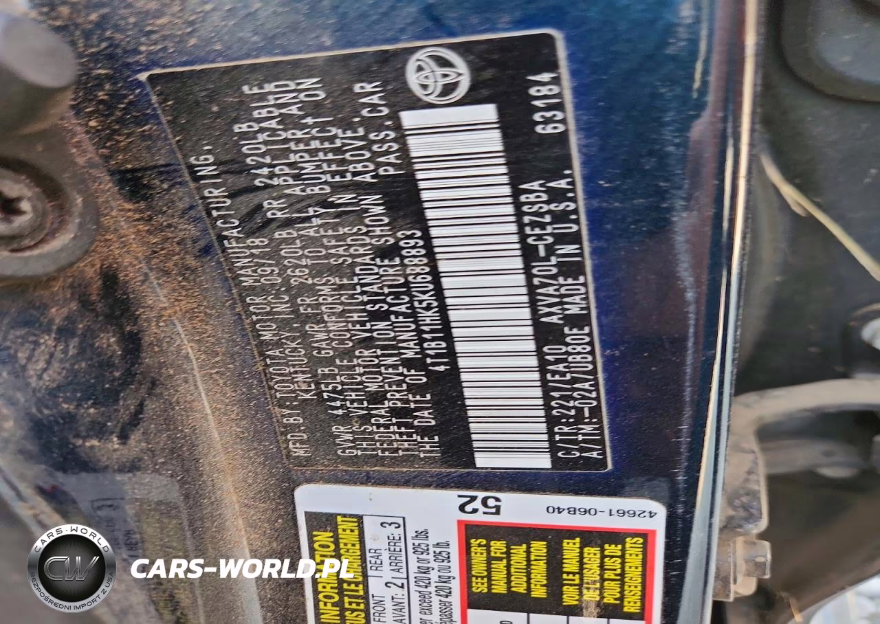 2019 Toyota Camry Se VIN:4T1B11HK5KU688893 - 12