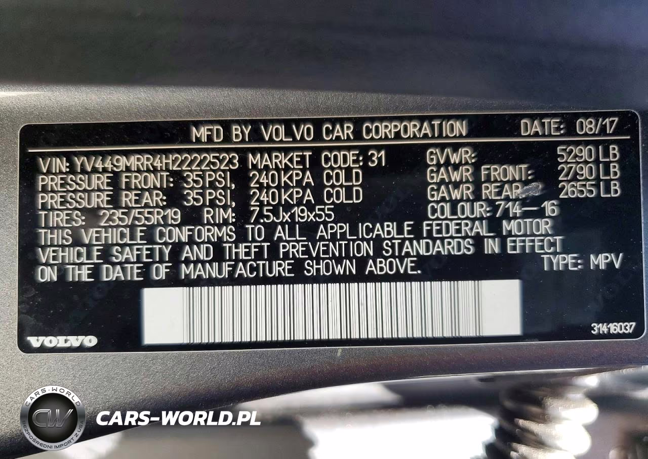 2017 Volvo Xc60 T6 Dynamic VIN:YV449MRR4H2222523 - 13