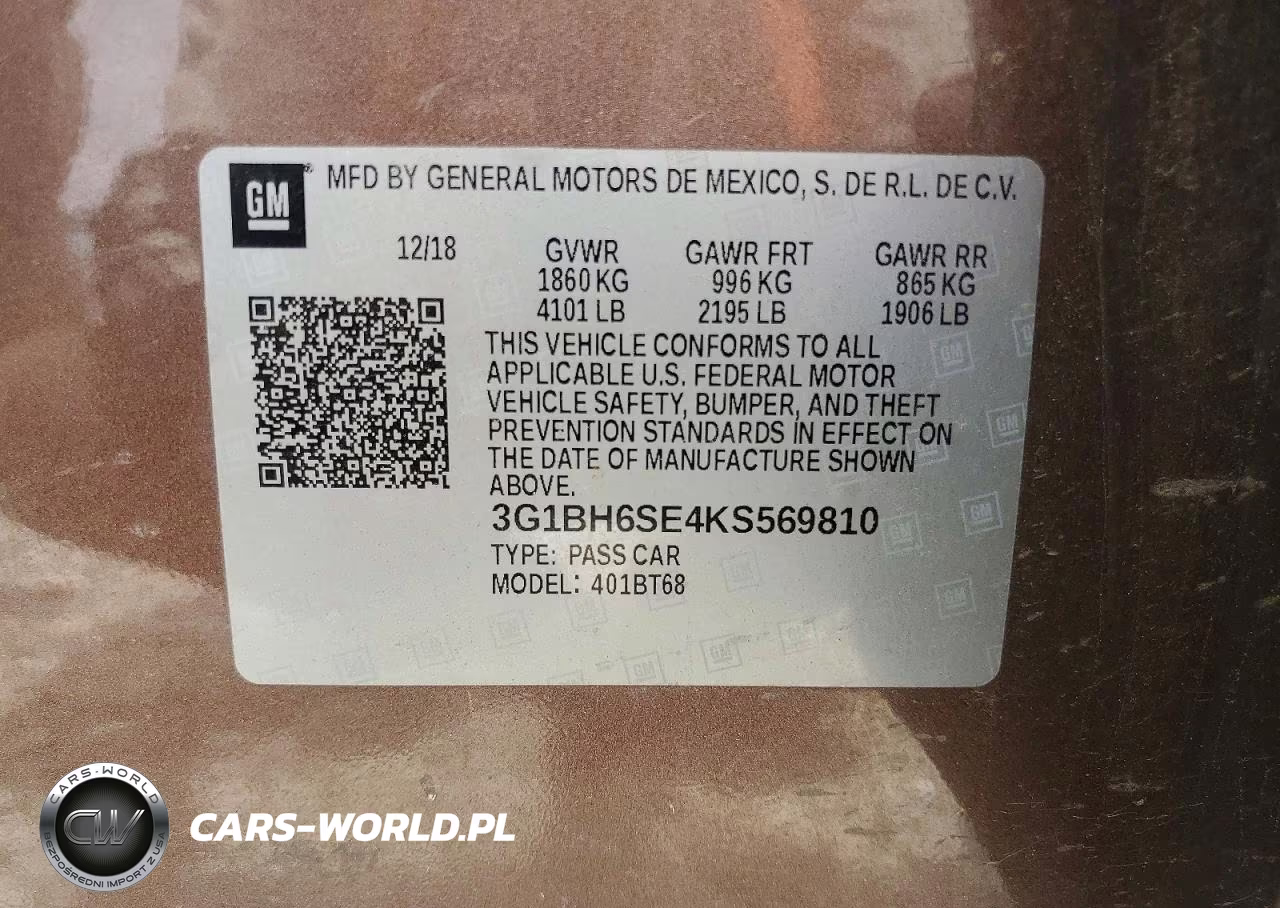 2019 Chevrolet Cruze VIN:3G1BH6SE4KS569810 - 13