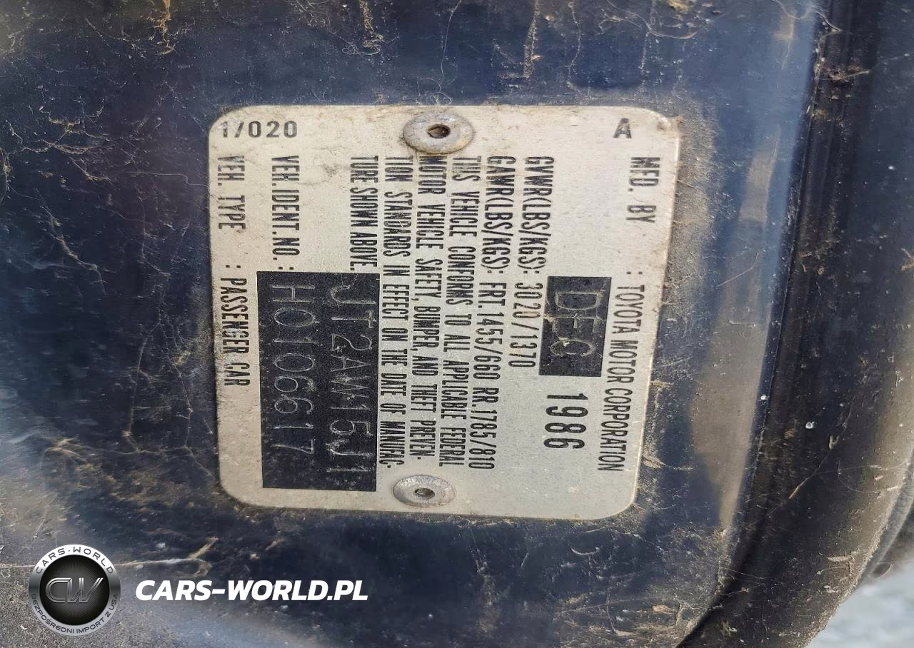 1987 Toyota Mr2 Base VIN:JT2AW15J1H0106617 - 12