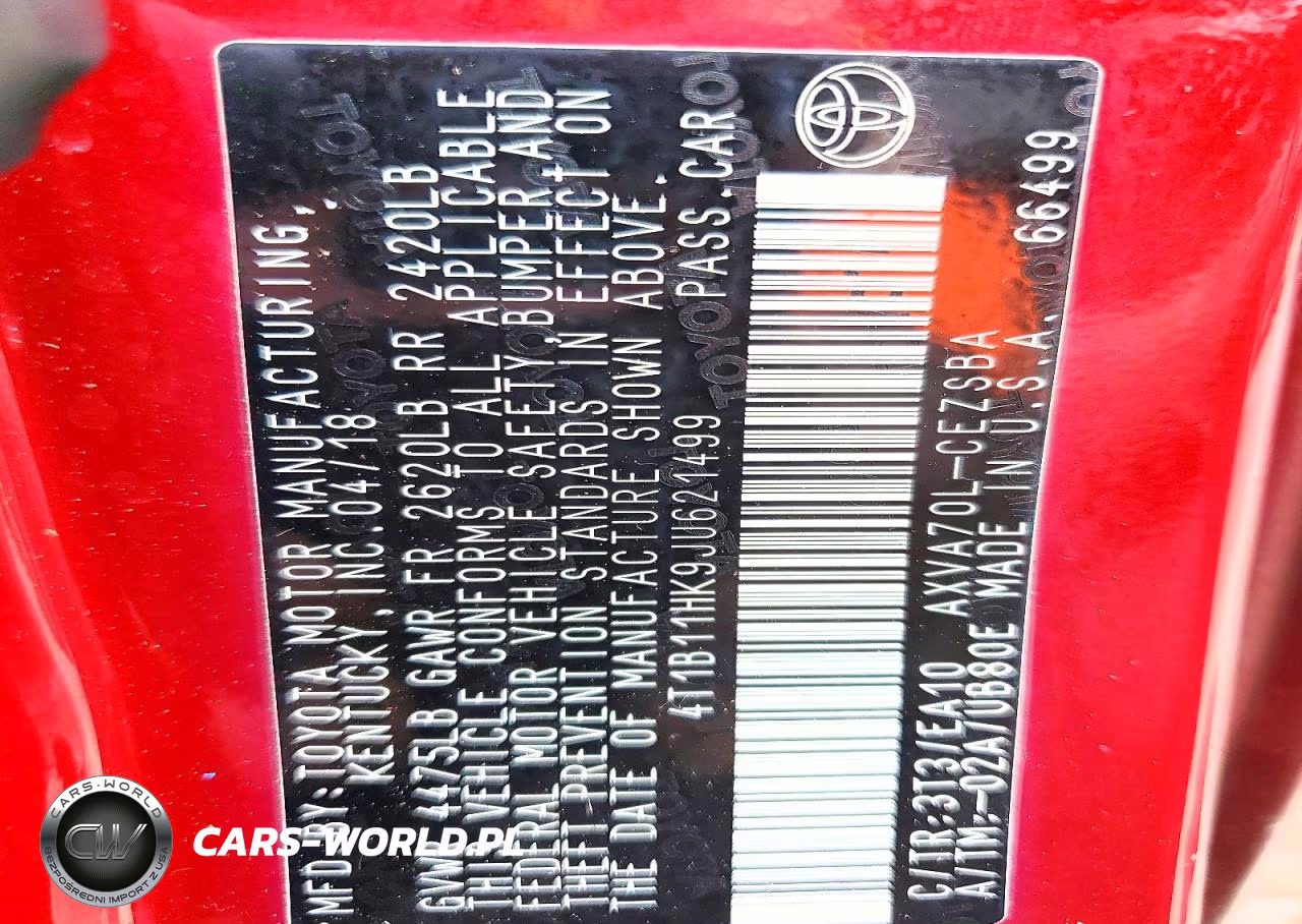2018 Toyota Camry Se VIN:4T1B11HK9JU621499 - 12