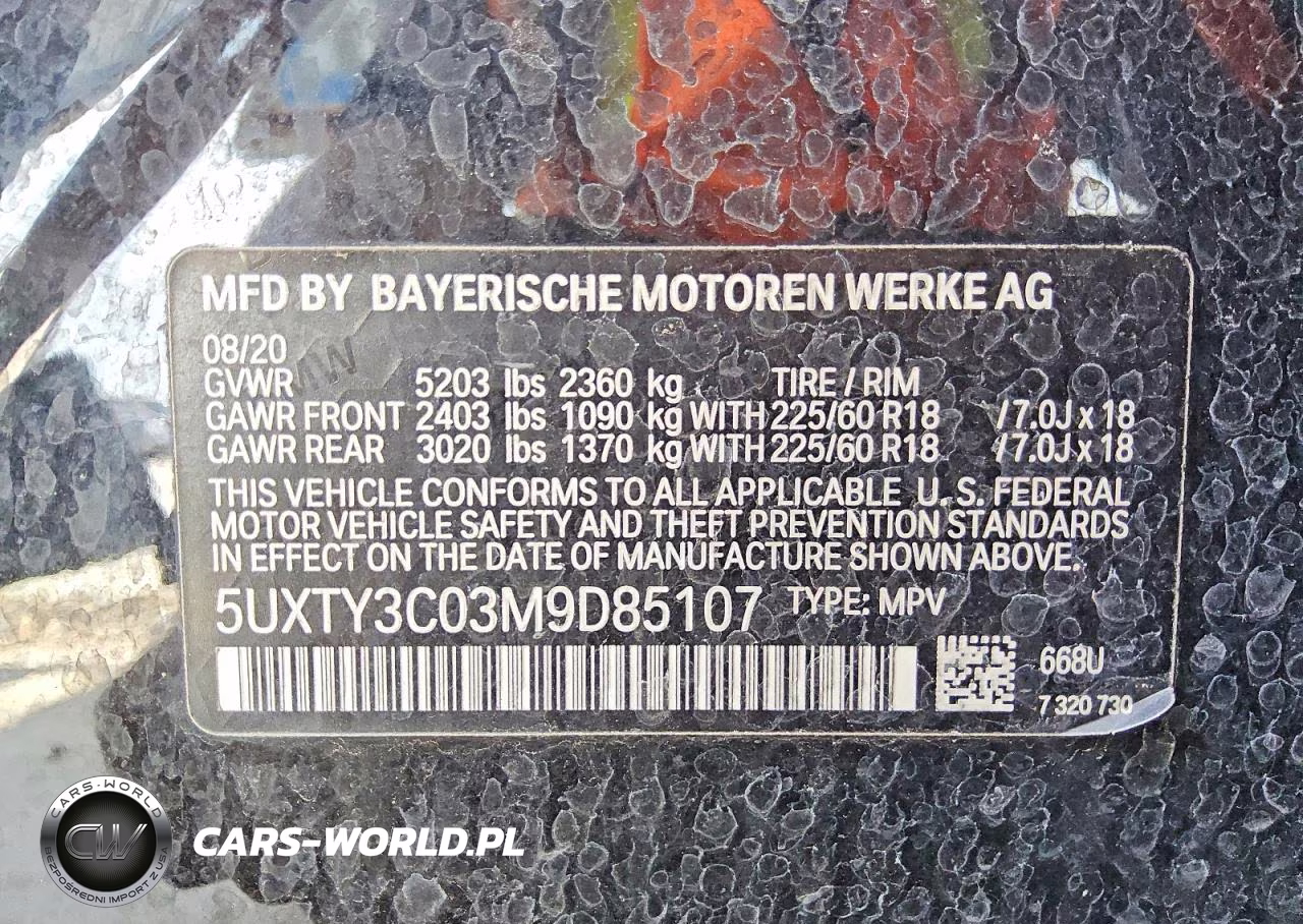 2021 BMW X3 Sdrive30I VIN:5UXTY3C03M9D85107 - 13