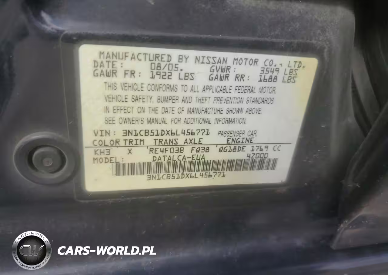2006 Nissan Sentra 1.8 VIN:3N1CB51DX6L456771 - 12