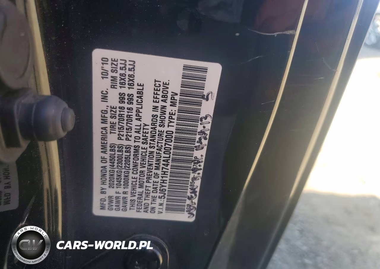2010 Honda Element Ex VIN:5J6YH1H74AL007000 - 13