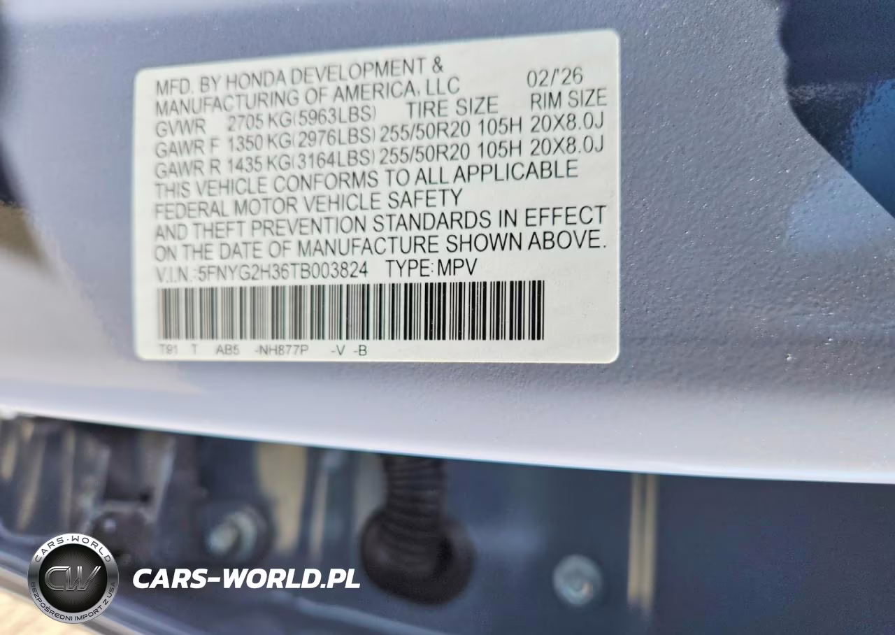 2026 Honda Pilot Sport VIN:5FNYG2H36TB003824 - 13