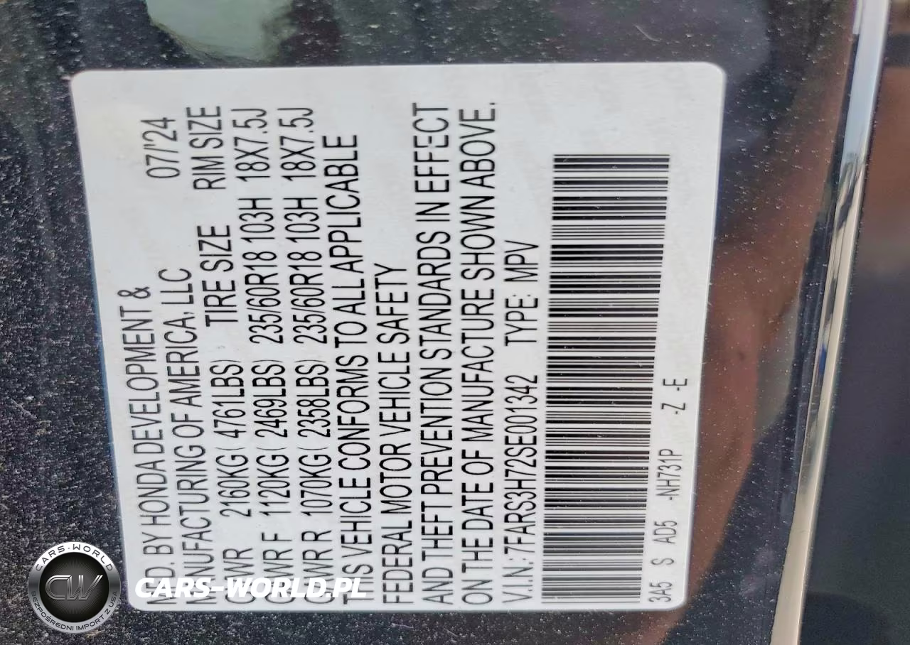 2025 Honda Cr-V Exl VIN:7FARS3H72SE001342 - 14