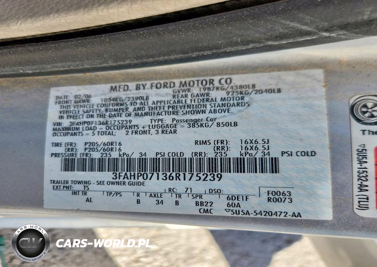 2006 Ford Fusion Se VIN:3FAHP07136R175239 - 12