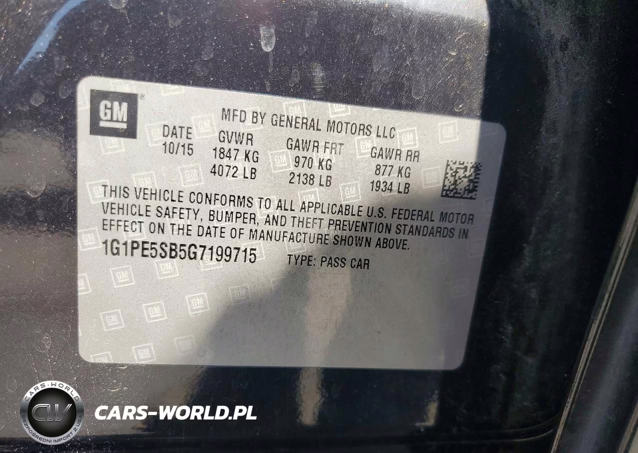 2016 Chevrolet Cruze Limited Lt VIN:1G1PE5SB5G7199715 - 12