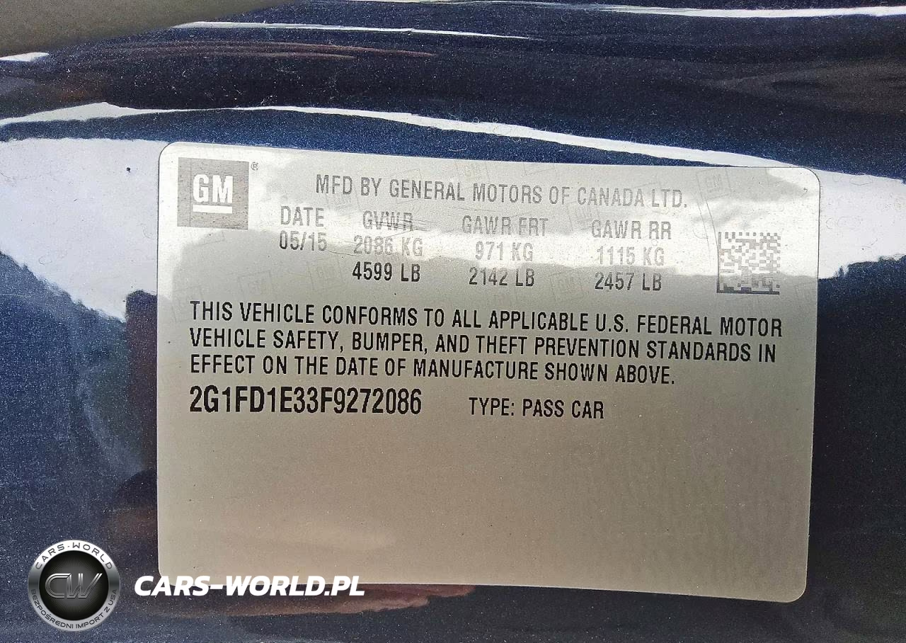 2015 Chevrolet Camaro Lt VIN:2G1FD1E33F9272086 - 12