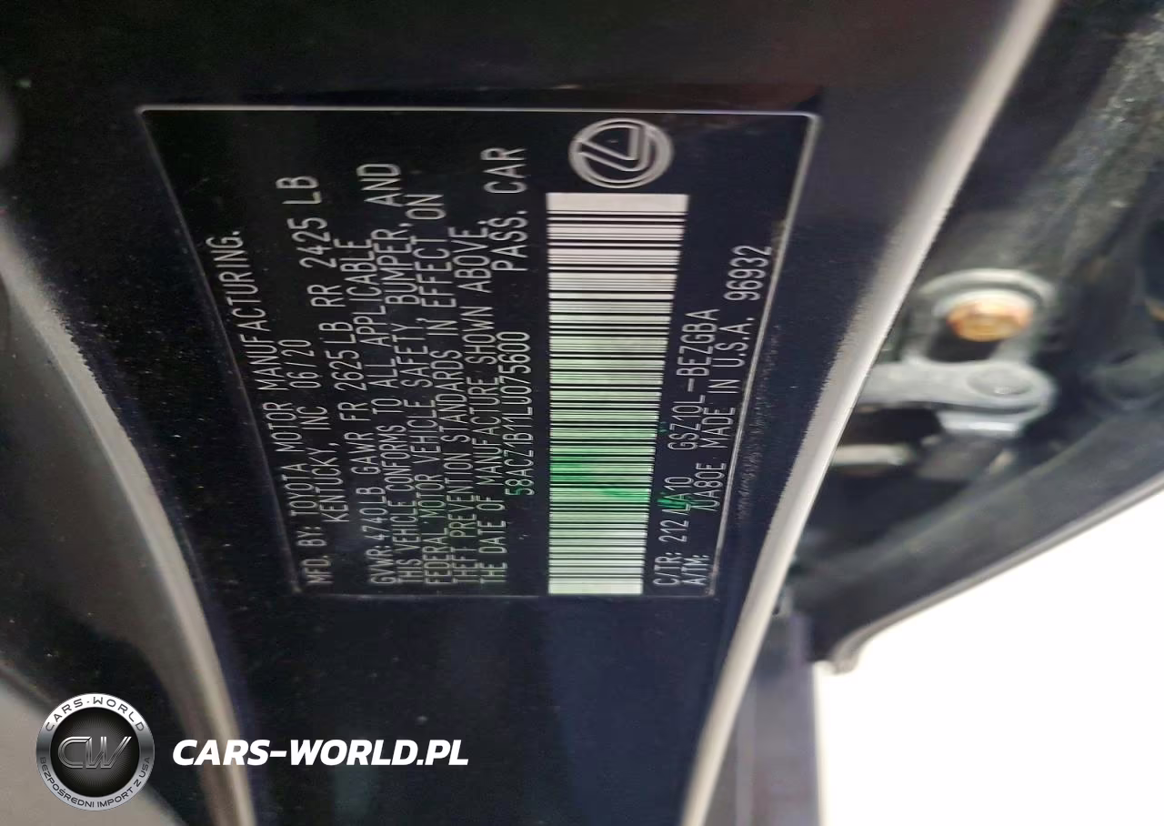 2020 Lexus Es 350 Base VIN:58ACZ1B11LU075600 - 12