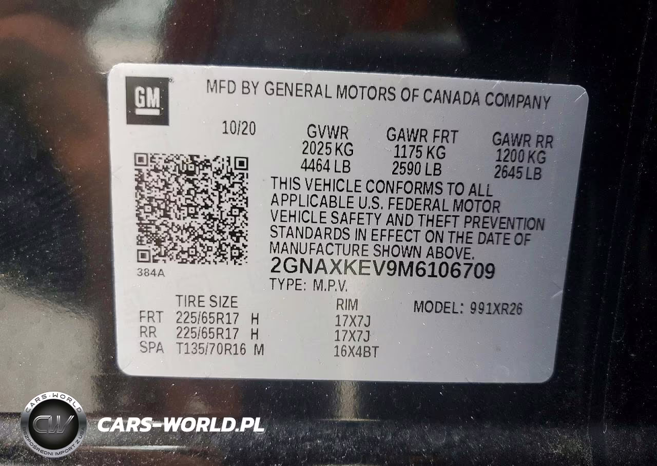 2021 Chevrolet Equinox Lt VIN:2GNAXKEV9M6106709 - 13