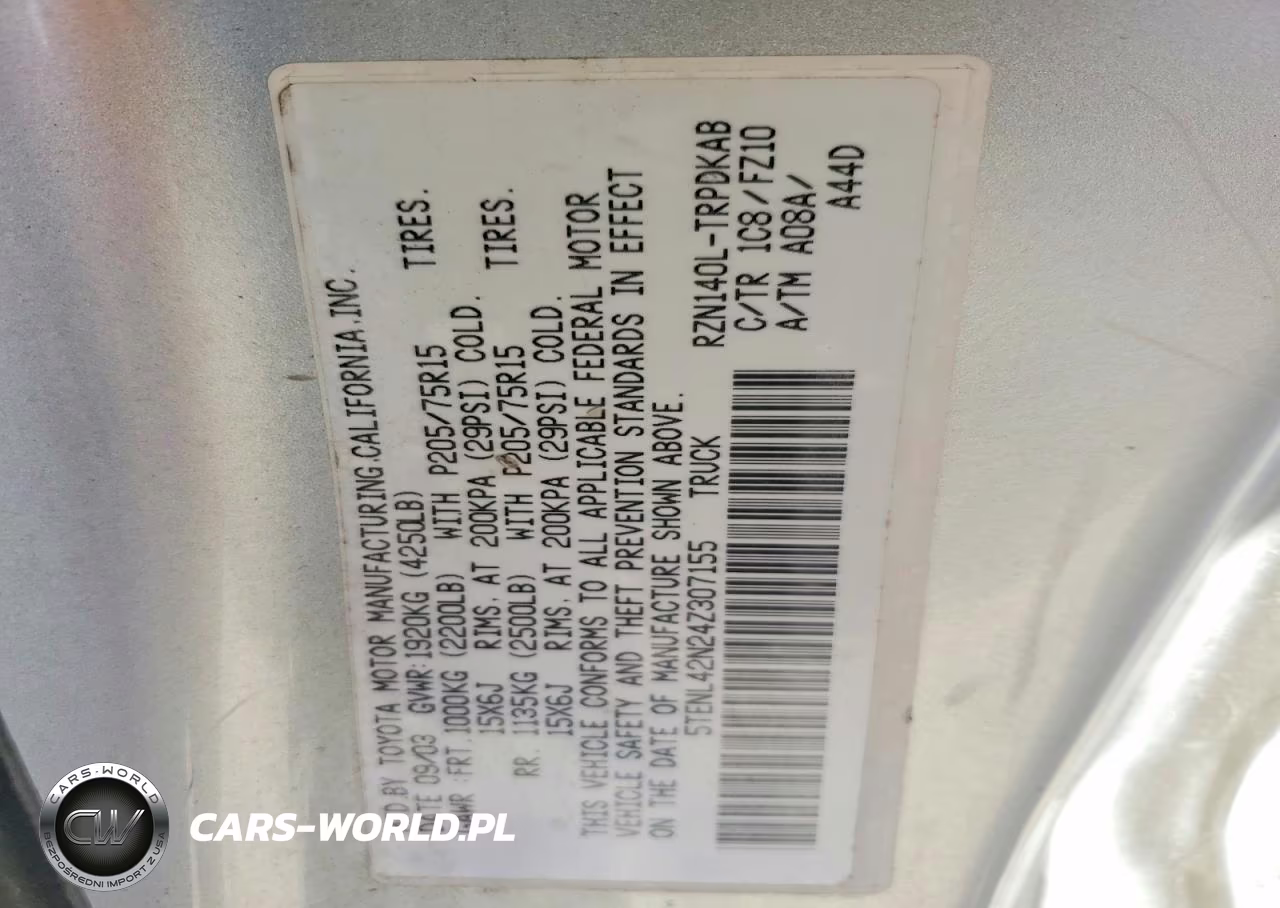 2004 Toyota Tacoma Base VIN:5TENL42N24Z307155 - 12