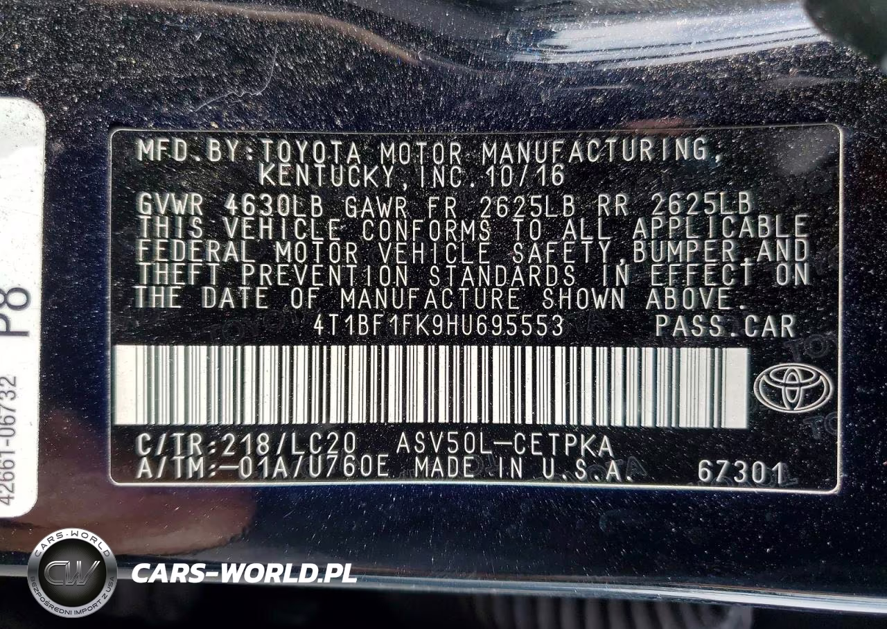 2017 Toyota Camry Xse VIN:4T1BF1FK9HU695553 - 13