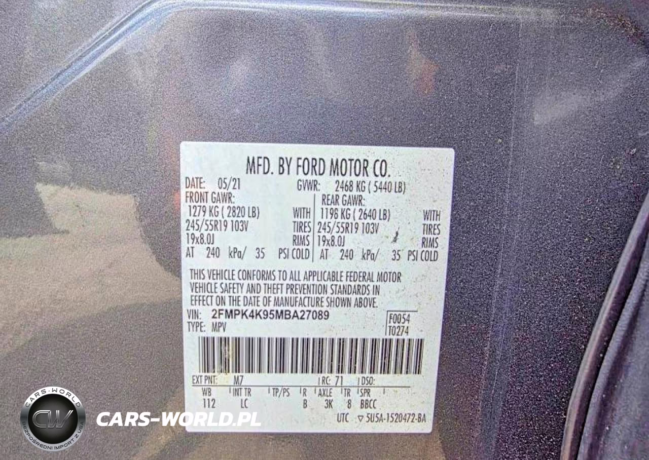 2021 Ford Edge Titanium VIN:2FMPK4K95MBA27089 - 10