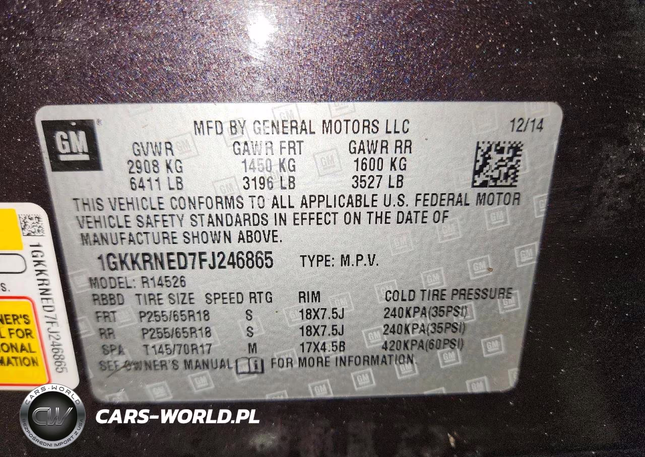 2015 GMC Acadia Sle VIN:1GKKRNED7FJ246865 - 13