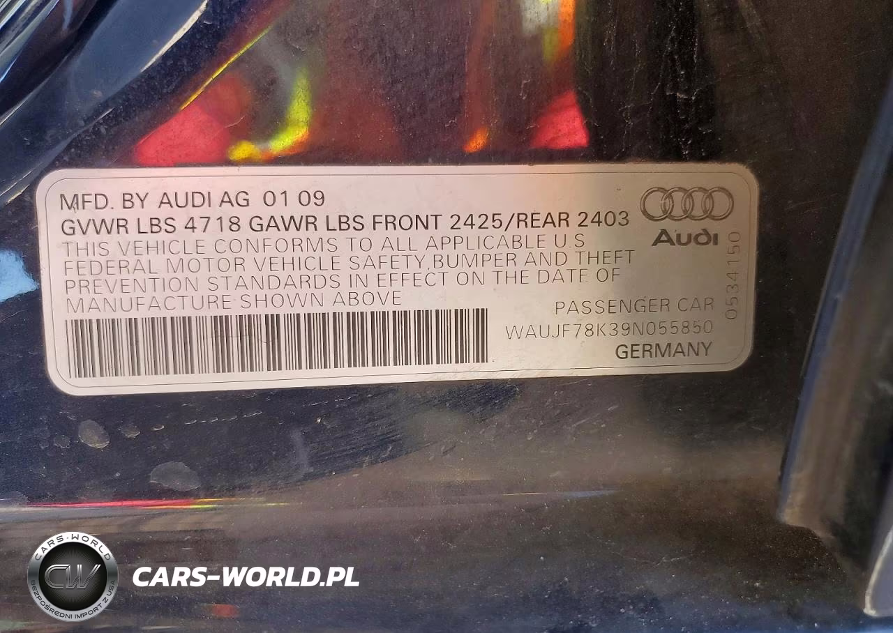 2009 Audi A4 Premium Plus VIN:WAUJF78K39N055850 - 13