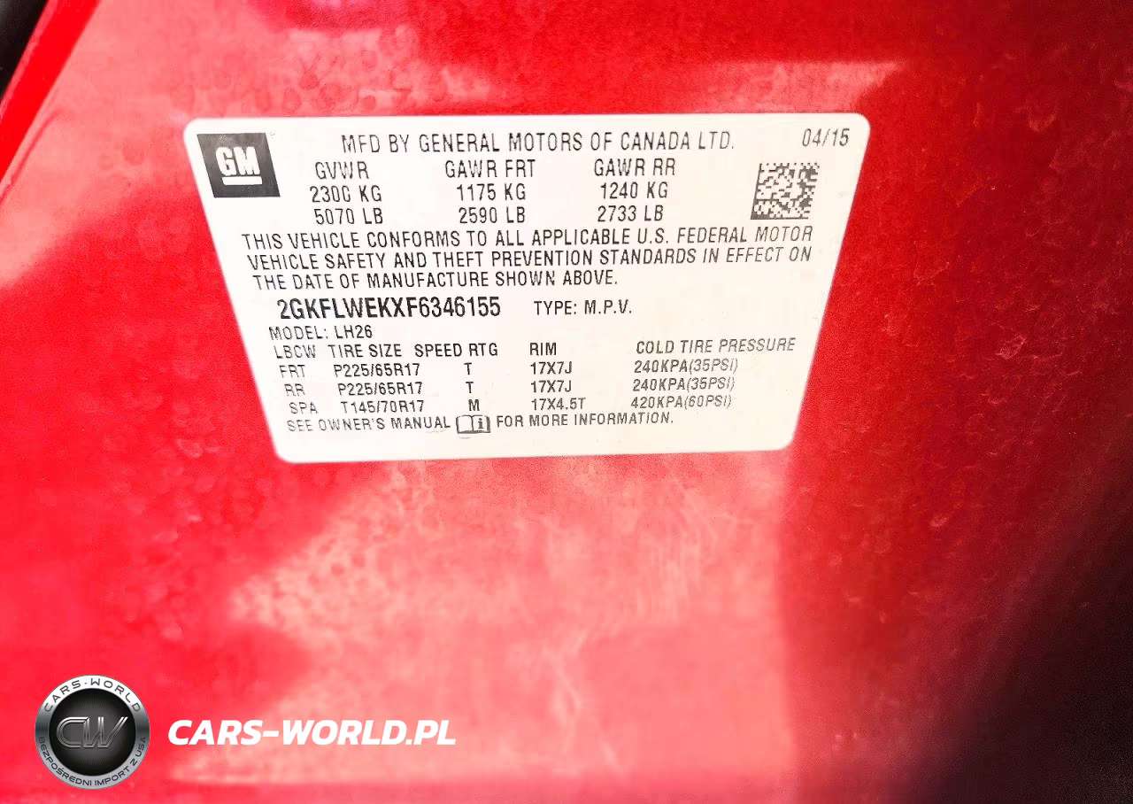 2015 GMC Terrain Sle VIN:2GKFLWEKXF6346155 - 13