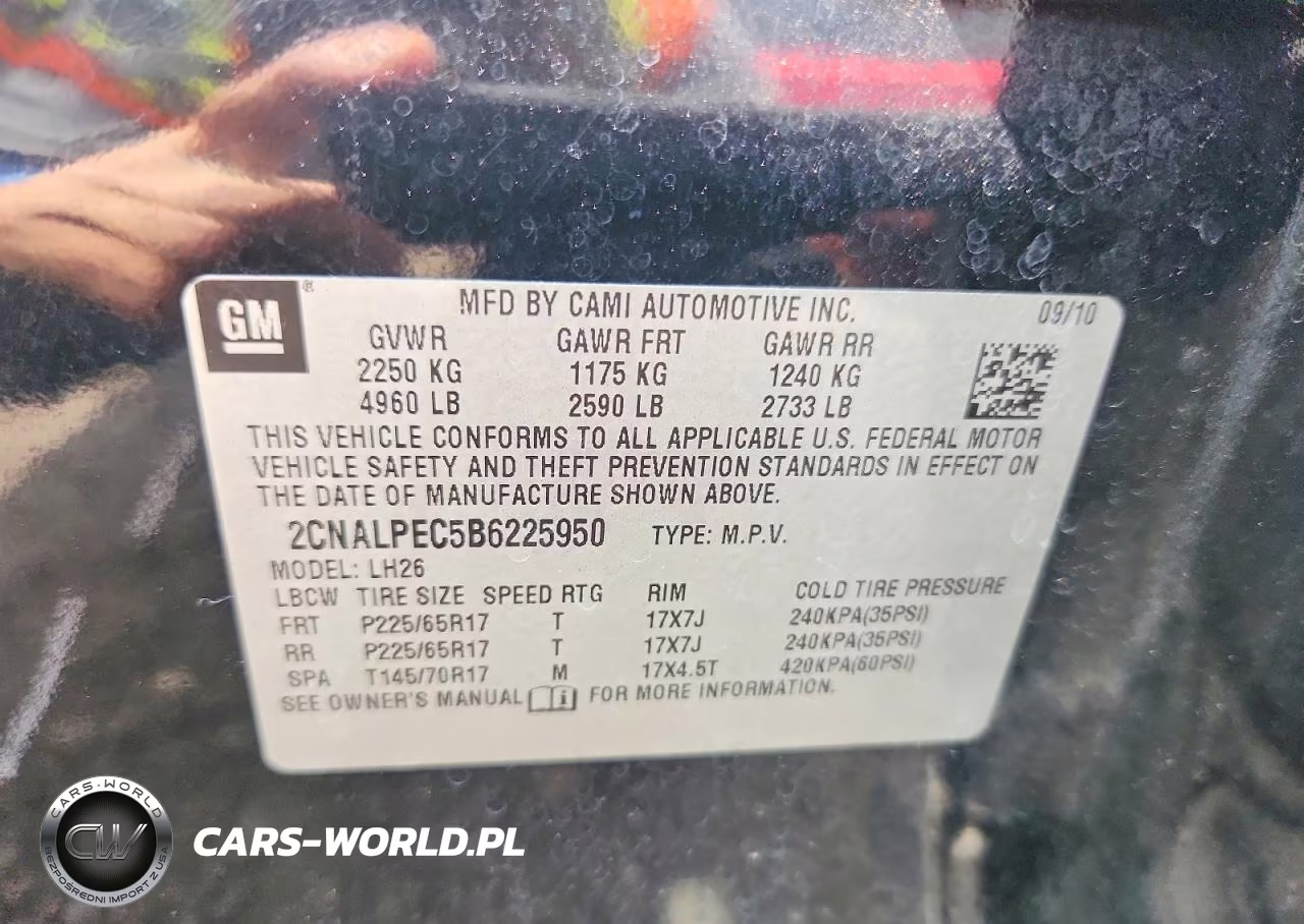2011 Chevrolet Equinox Lt VIN:2CNALPEC5B6225950 - 13