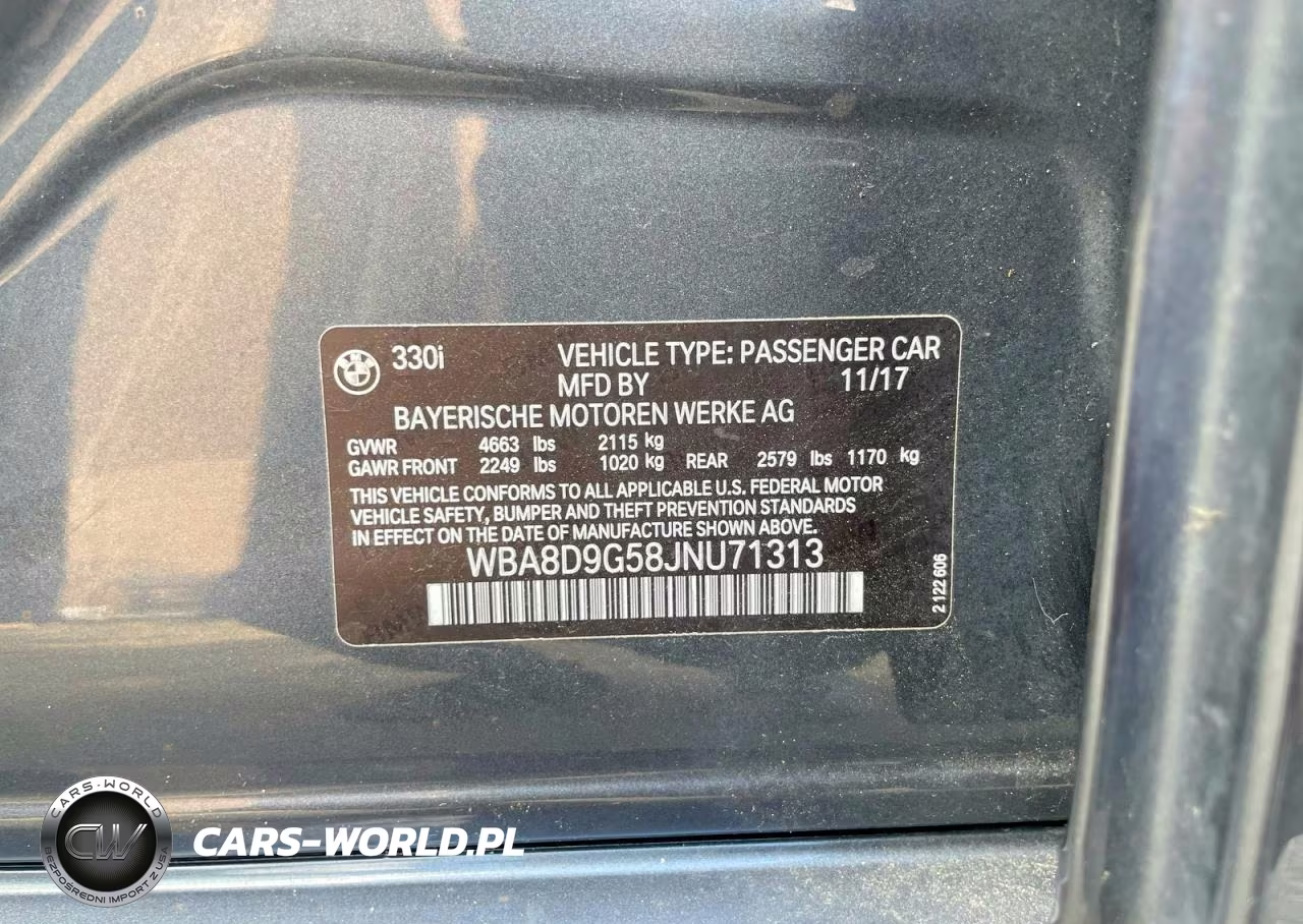 2018 BMW 330 Xi VIN:WBA8D9G58JNU71313 - 10