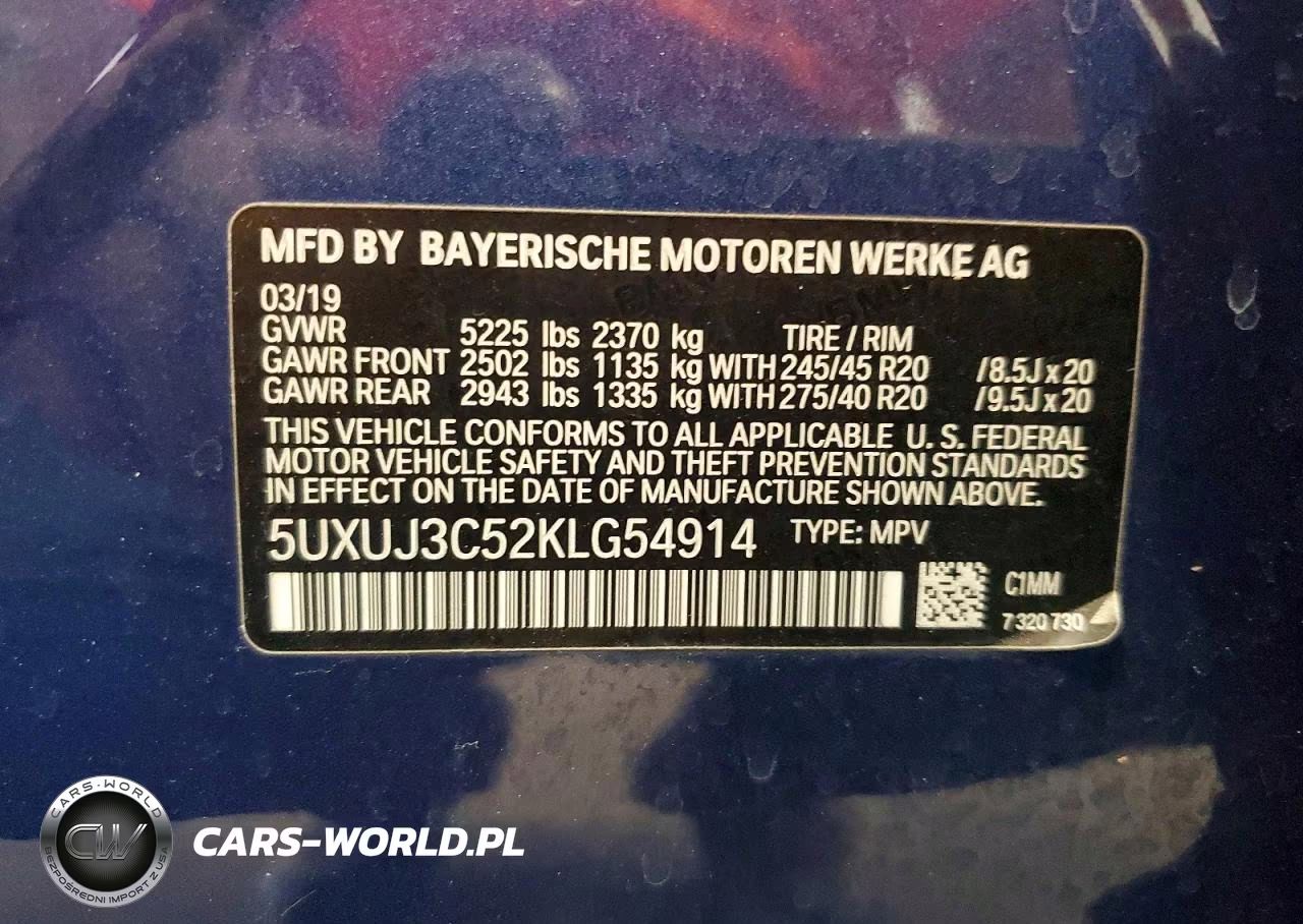 2019 BMW X4 xDrive30I VIN:5UXUJ3C52KLG54914 - 13