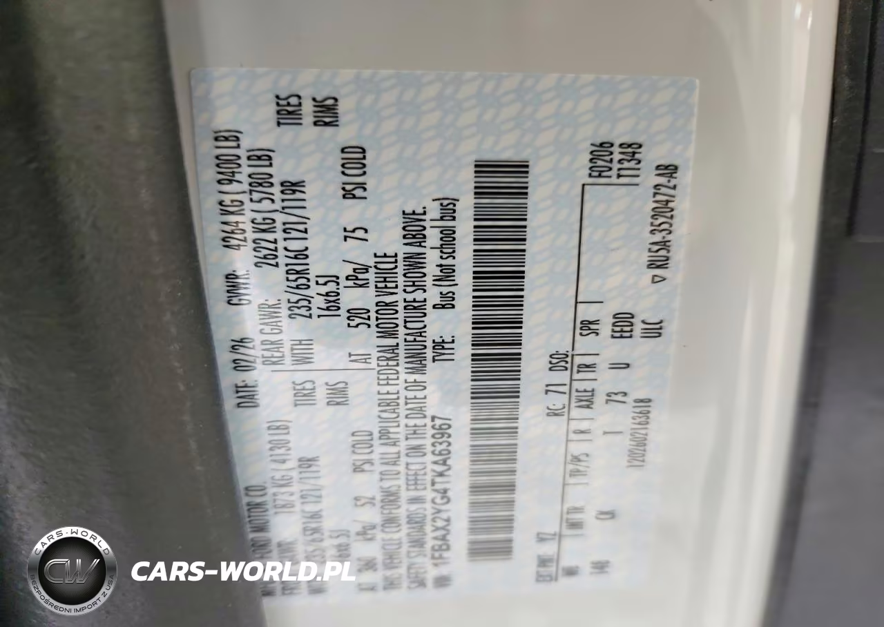2026 Ford Transit T-350 VIN:1FBAX2YG4TKA63967 - 13