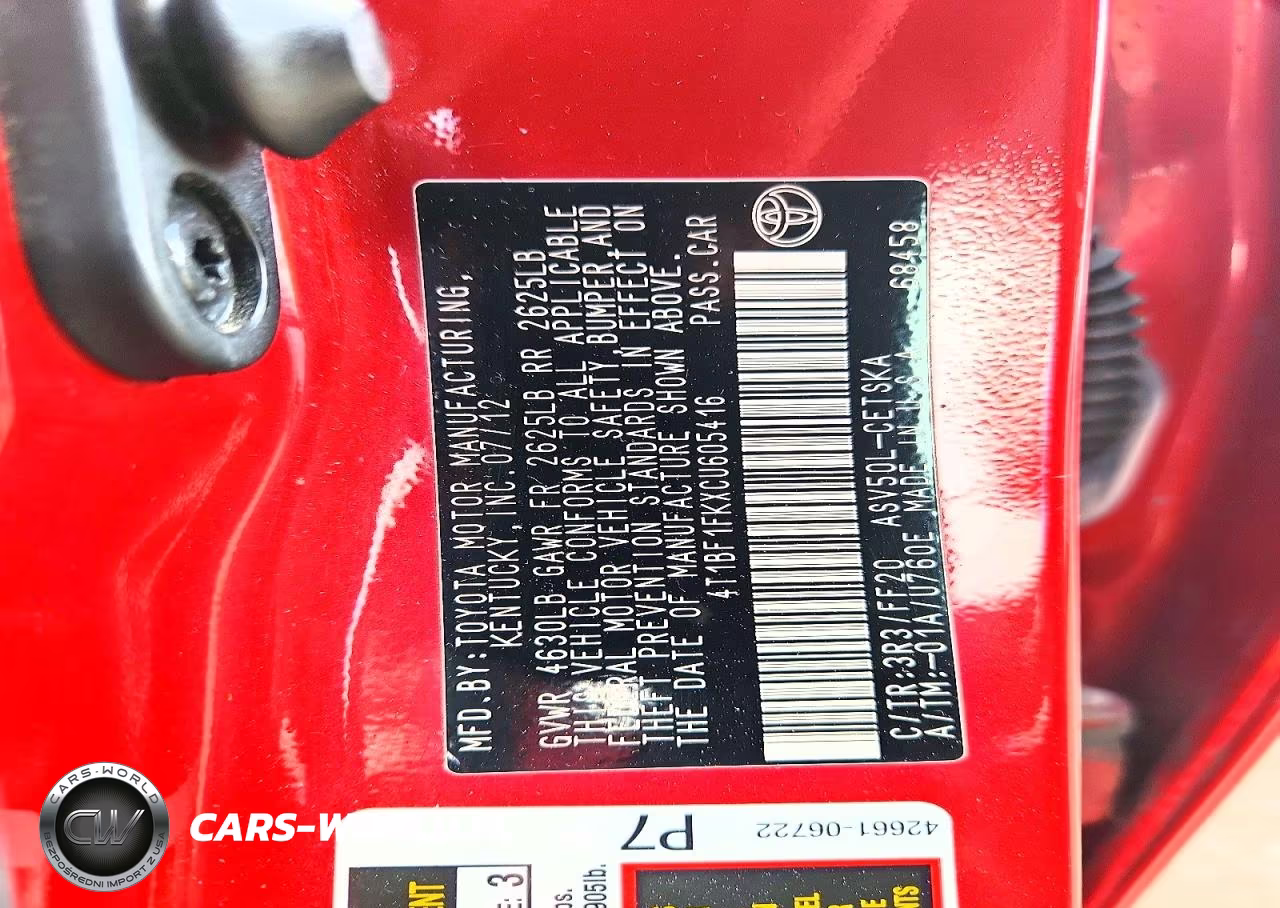 2012 Toyota Camry Se VIN:4T1BF1FKXCU605416 - 12