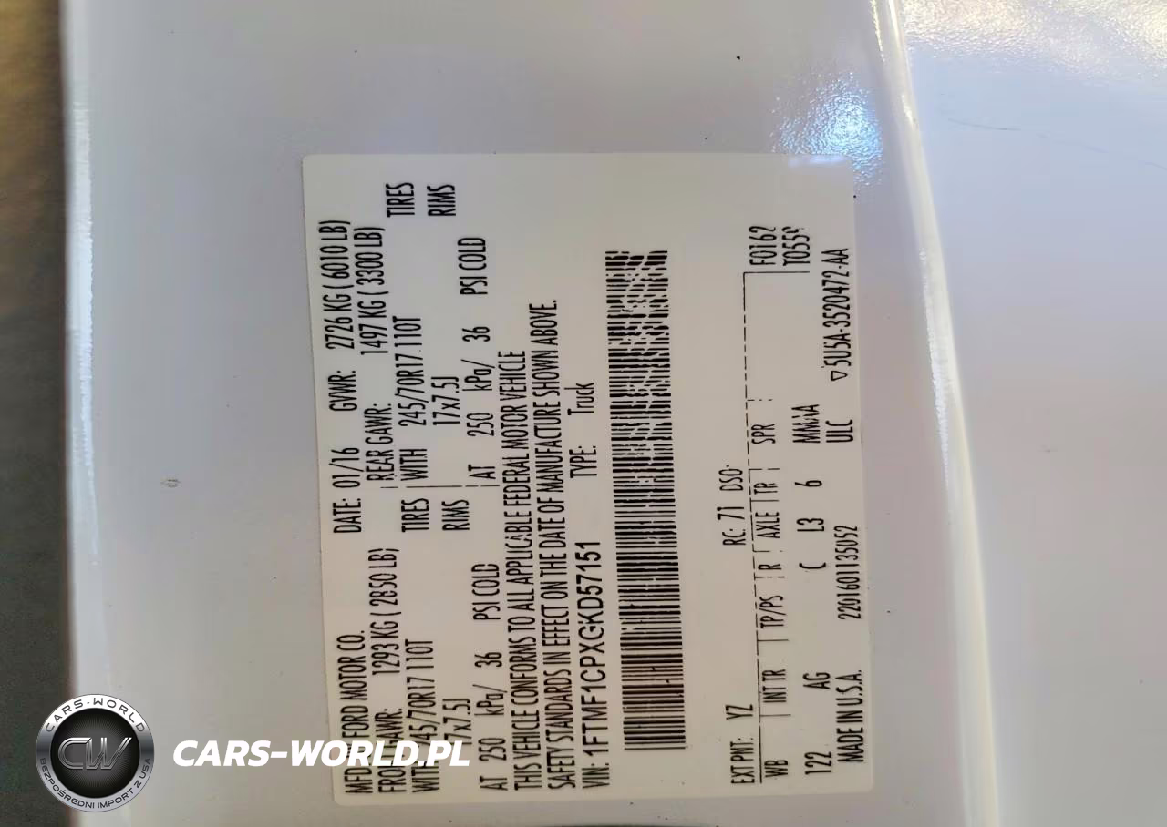 2016 Ford F150 VIN:1FTMF1CPXGKD57151 - 12