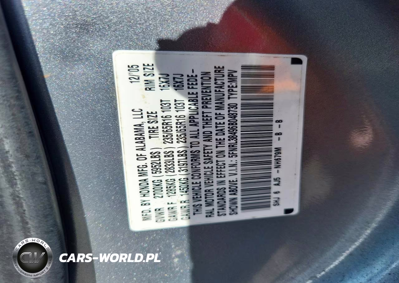 2006 Honda Odyssey Ex VIN:5FNRL38496B048730 - 13